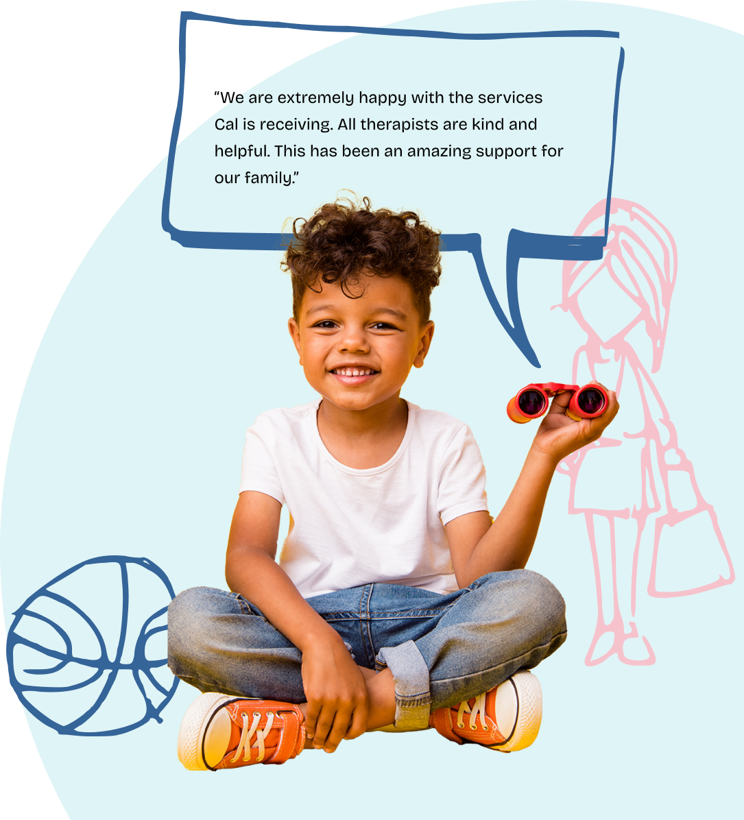 Happy child with binoculars