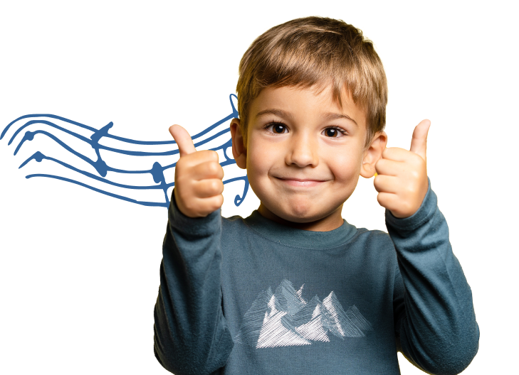 Boy giving thumbs up